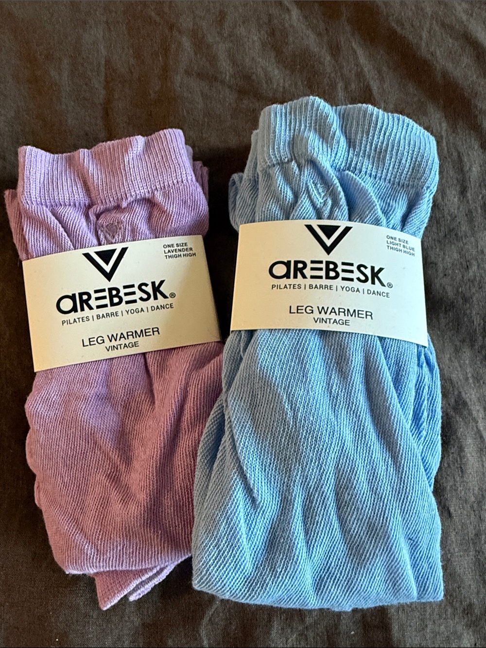 Arebesk Vintage Leg Warmers - Lavender & Light Blue - Pack of 2